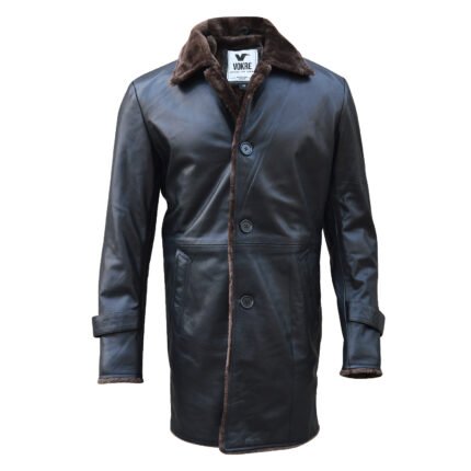 chandler mens shearling leather coat