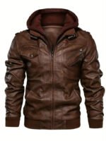 Hood Crew Men’s PU Faux Leather Jacket