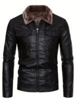 Durtebeua Hooded Bomber Leather Jacket
