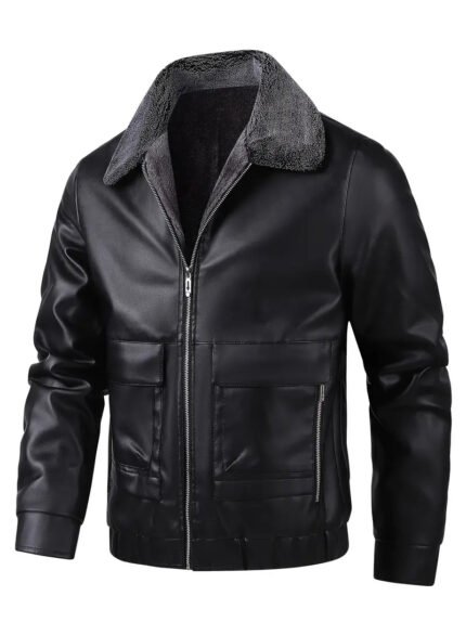 Trench leather Jacket