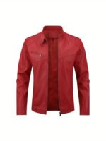 RED Leather Motorcycle Jacket