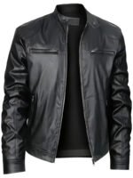 Men Faux Leather Jacket Biker Jacket
