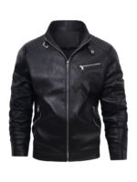 Inner Fleece Faux Leather Motorcycle Jacket