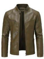 AOWOFS Motorcycle Faux Leather Jacket