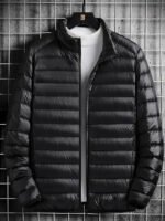 Black Lightweight Puffer Jacket