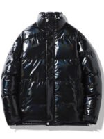 Black Shiny Winter Puffer Jacket