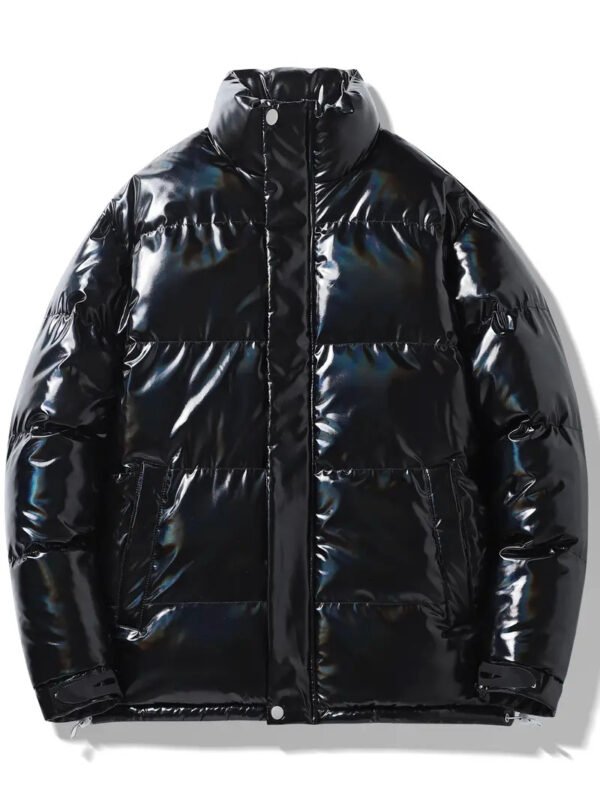 Black Shiny Winter Puffer Jacket