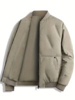 Beige Bomber Jacket