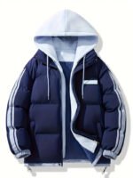 Frostline Navy Puffer Hoodie