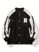 Justhoods Black And White Varsity Jacket
