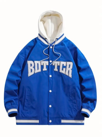 hooded varsity jacket