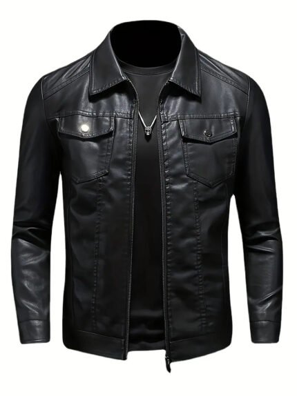 Slim Fit Black Leather Jacket