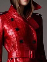 Red Leather Trench Coat