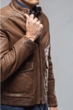 Chestnut Aviator Leather Jacket