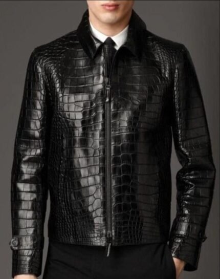Biker Croc Alligator Leather Jacket