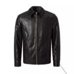 Black Python Leather Jacket