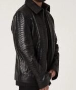 Black Python Leather Jacket