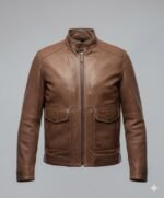 Chestnut Aviator Leather Jacket