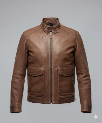 Chestnut Aviator Leather Jacket