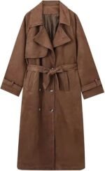 Women’s Faux Suede Trench Coat