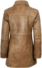 Women’s Long Carcoat Leather Jacket