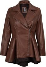 Women’s Real Lambskin Leather Peplum Jacket