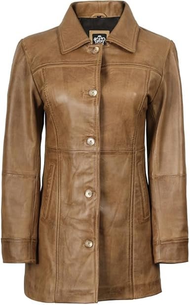 Women’s Long Carcoat Leather Jacket