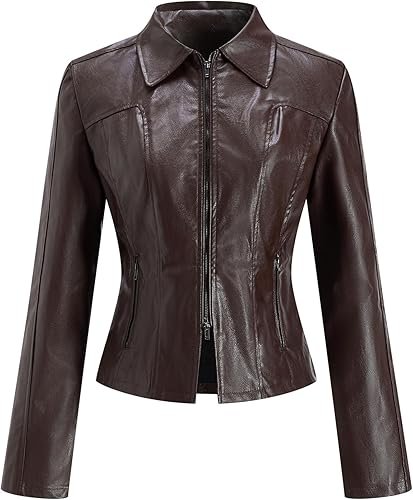 Women’s Vintage Leather Motorcycle Jacket