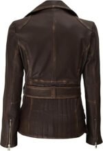 Women Belted Style Real Lambskin Leather Jacket