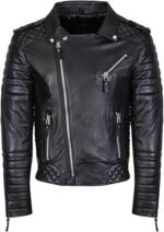 Men's Black REAL Lambskin Leather Biker Jacket