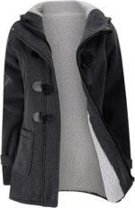 Women’s Hooded Fleece Thicken Coat – Winter Warm Horn Button Jacket