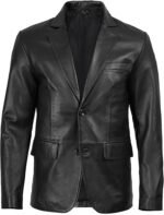 Men's Real Lambskin Leather Blazer Jacket