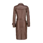 Mocha Royale Leather Trench Coat